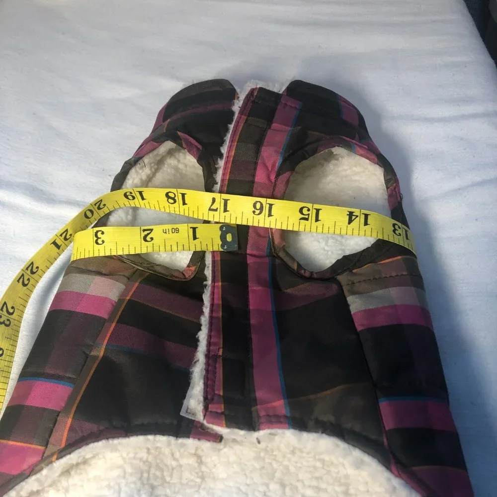 Dog Jacket Stripped EUC great for Winter with Fleece Small